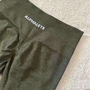 alphalete amplify seamless leggings moss green